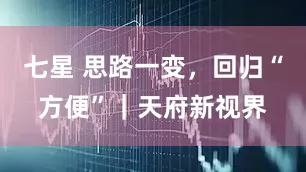 七星 思路一变,回归“方便”|天府新视界